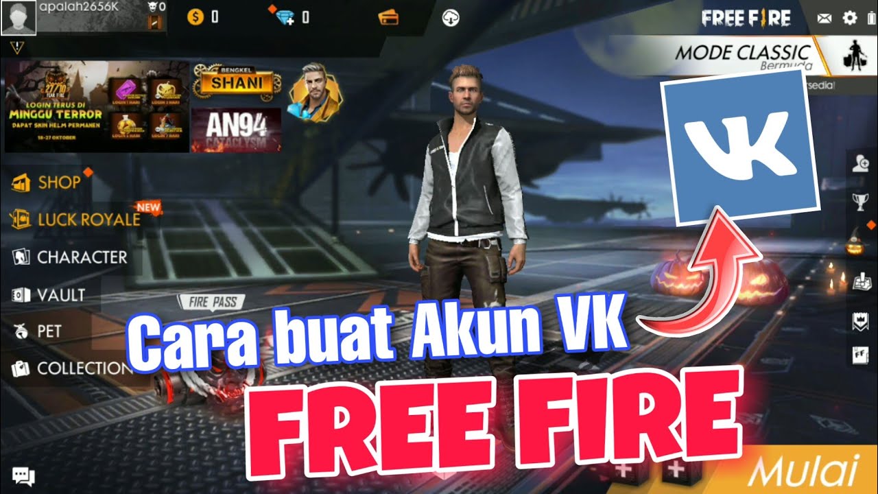 Cara Daftar & Buat Akun VK di Free Fire (FF) Tanpa Aplikasi