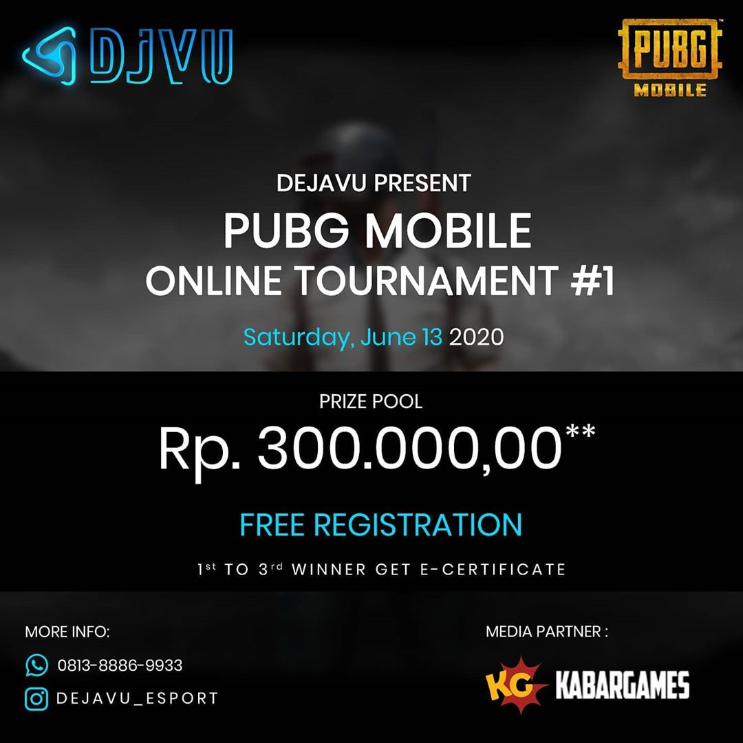 Jadwal Dejavu Online PUBGM Turnamen, Buruan Daftar!