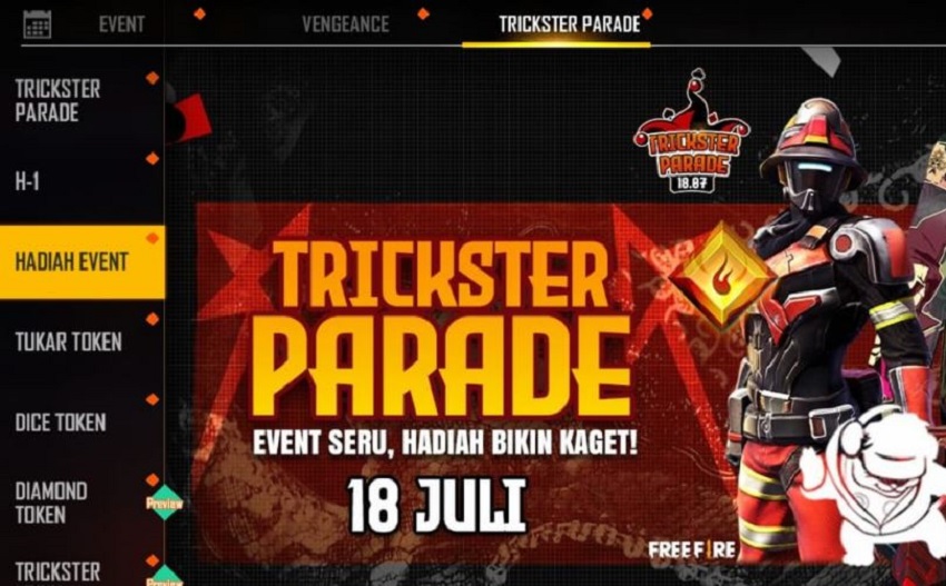 Cara Dapat Bundle Flame Fighter FF di Peak Day Trickster Parade